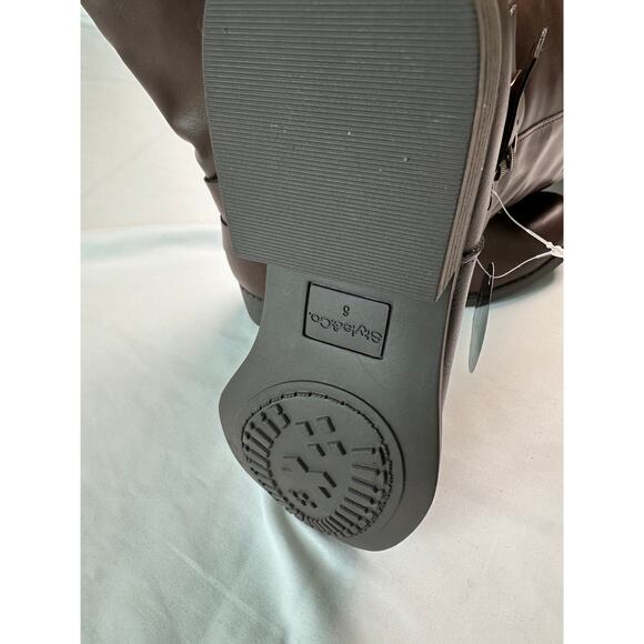 Style & Co. Brown Wide Calf Riding Boots Women’s Size 6 — Faux Leather Zip-Up - Picture 1 of 5